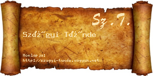 Szügyi Tünde névjegykártya